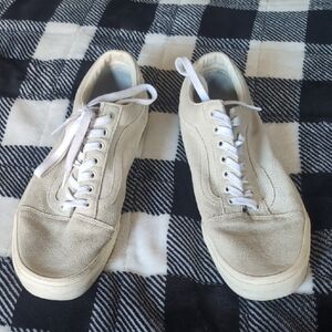 Men's Off-white grey Suede Vans Sneakers, Size 12